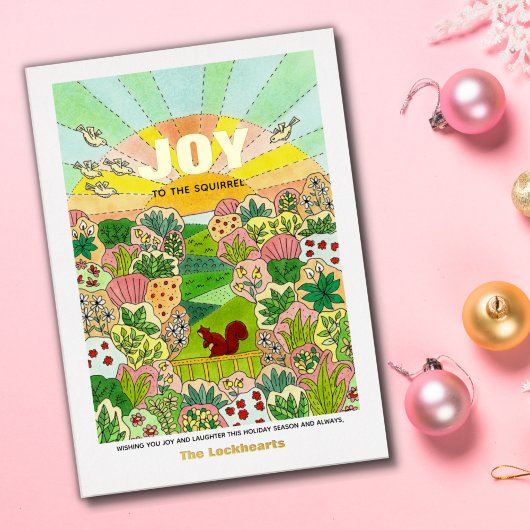 Carte De Vœux En Aluminium Joie Écureuil Non Traditionnel
