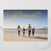 Carte De Vœux En Aluminium Joie élégante | Photo horizontale (Recto)