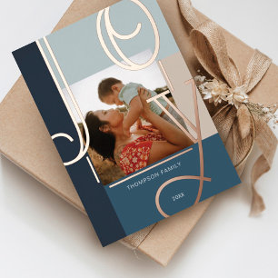 Carte De Vœux En Aluminium Joie Overlay Gras Couleur Moderne Blocs Photo de f