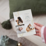 Carte De Vœux En Aluminium Joie Turquoise Faire-part de naissance Gold Foil H<br><div class="desc">Un design au moins élégant. Featuring 3 photos,  le mot JOY in gold foil stamped.</div>