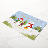 Carte De Vœux En Aluminium Joli Noël Famille Couture Or (Rotation)