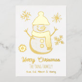 Carte De Vœux En Aluminium Joli Snowman personnalisé et photo (Recto)