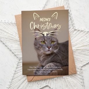Carte De Vœux En Aluminium Jolie photo de Noël de chaton