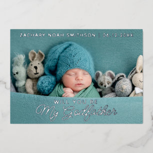 Carte De Vœux En Aluminium Jolie proposition de parrain moderne Real Foil car