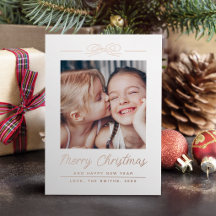 Jolie Simple Joyeux Noël Script Avec Nœud Photo