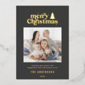 Carte De Vœux En Aluminium Jolie typographie de Noël (Recto)