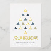 Carte De Vœux En Aluminium Jolly Holidays Arbre de Noël Personnalisé (Recto)