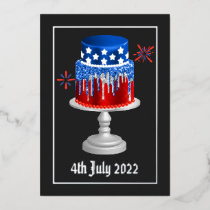 Carte De Vœux En Aluminium Jour de l'Indépendance du 4 juillet