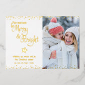 Carte De Vœux En Aluminium Jours être joyeux et lumineux Script photo Real Go (Recto)