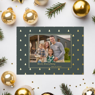 Carte De Vœux En Aluminium Jours fériés de Noël de minuscules arbres