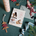 Carte De Vœux En Aluminium Joy Blush Faire-part de naissance Gold Foil Holida<br><div class="desc">Un design au moins élégant. Featuring 3 photos,  le mot JOY in gold foil stamped.</div>