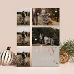 Carte De Vœux En Aluminium Joy Elegant Plaid 5 Famille Photo Plaid Collage<br><div class="desc">Répandez la joie cette saison de vacances avec notre feuille élégante et plaid 5 photo collage carte de vacances. Le design comporte "Joy" en caractères gras et élégants. La photo est placée dans le design du motif plaid avec la superposition de la lettre. Personnalisez avec la signature familiale et l'année....</div>