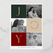 Carte De Vœux En Aluminium JOY Grid Photo (Recto)