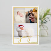 Carte De Vœux En Aluminium Joy Multiple Photo Foil (Debout devant)