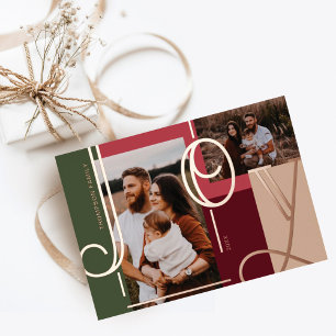 Carte De Vœux En Aluminium Joy Overlay Bold Moderne Couleurs Blocs Photos de