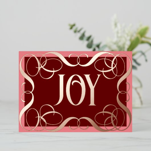 Carte De Vœux En Aluminium Joy Scrolly Frame (Debout devant)