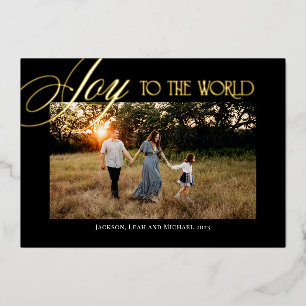 Carte De Vœux En Aluminium Joy to the World Christmas Design