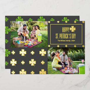 Carte De Vœux En Aluminium Joyeuse famille Shamrock Jour de la Saint Patrick 