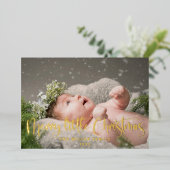 Carte De Vœux En Aluminium Joyeuse petite photo de Noël (Debout devant)