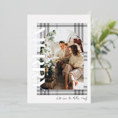 Carte De Vœux En Aluminium Joyeuse photo de famille moderne et gris (Debout devant)