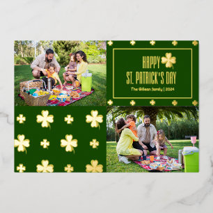Carte De Vœux En Aluminium Joyeuse Saint-Patrick Shamrocks famille Deux photo