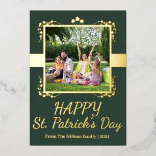 Carte De Vœux En Aluminium Joyeuse Saint-Patrick Shamrocks famille Une photo