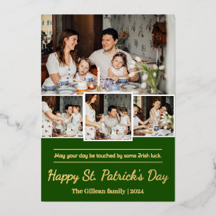 Carte De Vœux En Aluminium Joyeuse Saint-Patrick Shamrocks photo de famille