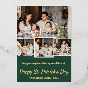Carte De Vœux En Aluminium Joyeuse Saint-Patrick Shamrocks photo de famille
