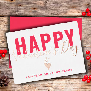 Carte De Vœux En Aluminium Joyeuse Saint-Valentin Cœur Script Aluminium