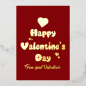 Carte De Vœux En Aluminium Joyeuse Saint-Valentin Cœurs Mignons (Recto)