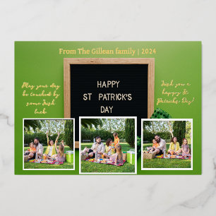 Carte De Vœux En Aluminium Joyeuse St. Patrick Shamrocks famille 3 photo