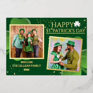 Carte De Vœux En Aluminium Joyeuse St patricks day Trèfles photo de famille