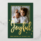 Carte De Vœux En Aluminium Joyeuse Typographie Script Photo moderne Noël (Recto)