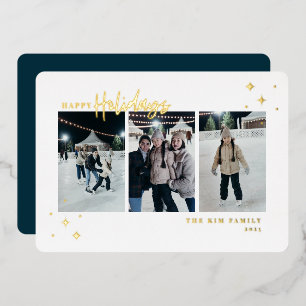 Carte De Vœux En Aluminium Joyeuses fêtes 3 Photo