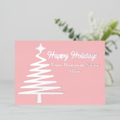 Carte De Vœux En Aluminium Joyeuses Fêtes Arbre Rose Chaud (Debout devant)