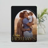 Carte De Vœux En Aluminium Joyeuses Fêtes Arche photo verticale (Debout devant)