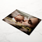 Carte De Vœux En Aluminium Joyeuses fêtes Art déco rétro Photo Noël Or (Rotation)