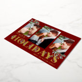 Carte De Vœux En Aluminium Joyeuses Fêtes De Noël Collage Photo De Fêtes (Rotation)