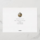 Carte De Vœux En Aluminium Joyeuses Fêtes de Noël Entreprise Noir et Or (Verso)