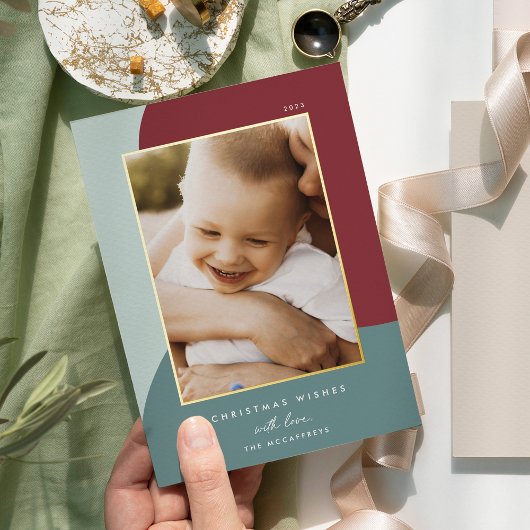 Carte De Vœux En Aluminium Joyeuses nuances | Photo verticale