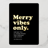 Carte De Vœux En Aluminium Joyeuses vibes seulement rétro simple non photo No (Recto)