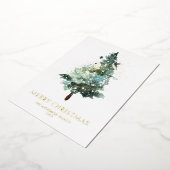 Carte De Vœux En Aluminium Joyeux arbre d'aquarelle de Noël (Rotation)