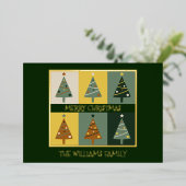 Carte De Vœux En Aluminium Joyeux arbres de Noël sur mesure (Debout devant)