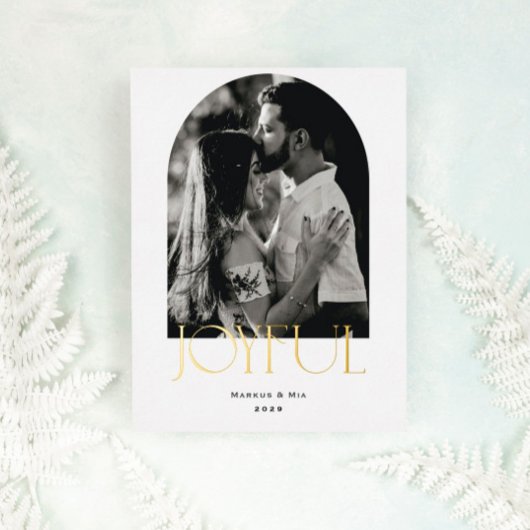 Carte De Vœux En Aluminium Joyeux arc moderne