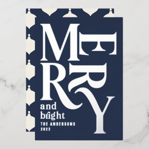 Carte De Vœux En Aluminium Joyeux bleu traditionnel moderne