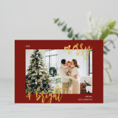 Carte De Vœux En Aluminium Joyeux Bright Bracelet Script Photo Rouge (Debout devant)