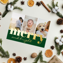 Joyeux Bright Design Vert Trois Photo Noël