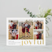 Carte De Vœux En Aluminium Joyeux Cinq photos (Debout devant)