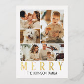 Carte De Vœux En Aluminium Joyeux Collage photo moderne (Recto)