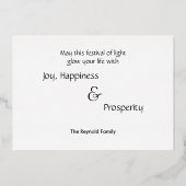 Carte De Vœux En Aluminium Joyeux Diwali (Verso)